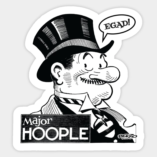 Major Hoople - Egad! Sticker by BonzoTee